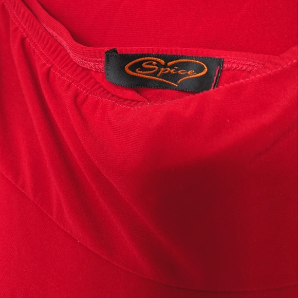 3/$15 Vintage Bright Red Handkerchief skirt - Picture 6 of 8